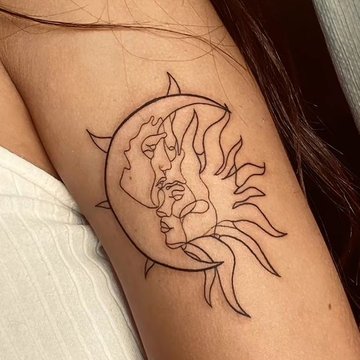 Sun and Moon tattoos