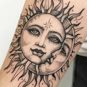Sun and Moon tattoos