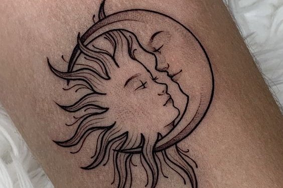 Sun and Moon tattoos