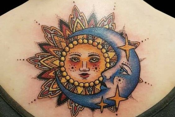 Sun and Moon tattoos