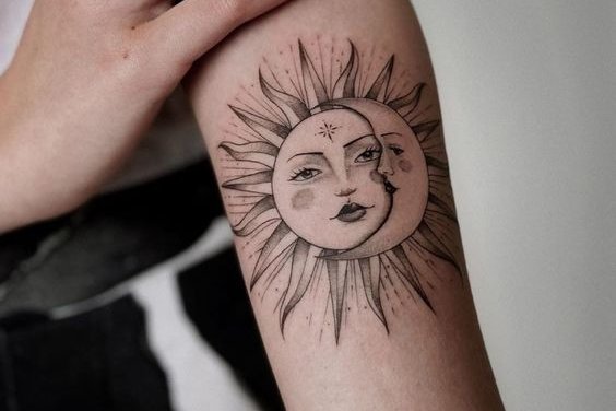 Sun and Moon tattoos