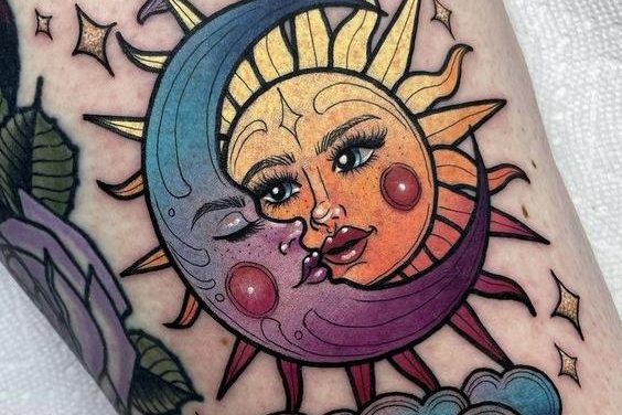 Sun and Moon tattoos