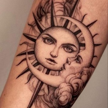 Sun and Moon tattoos