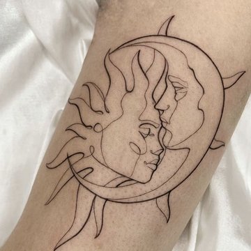 Sun and Moon tattoos