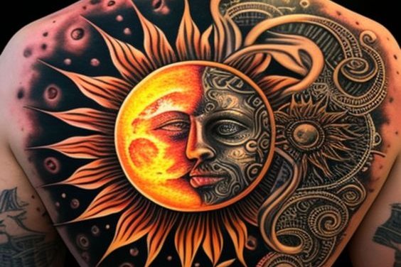 Sun and Moon tattoos